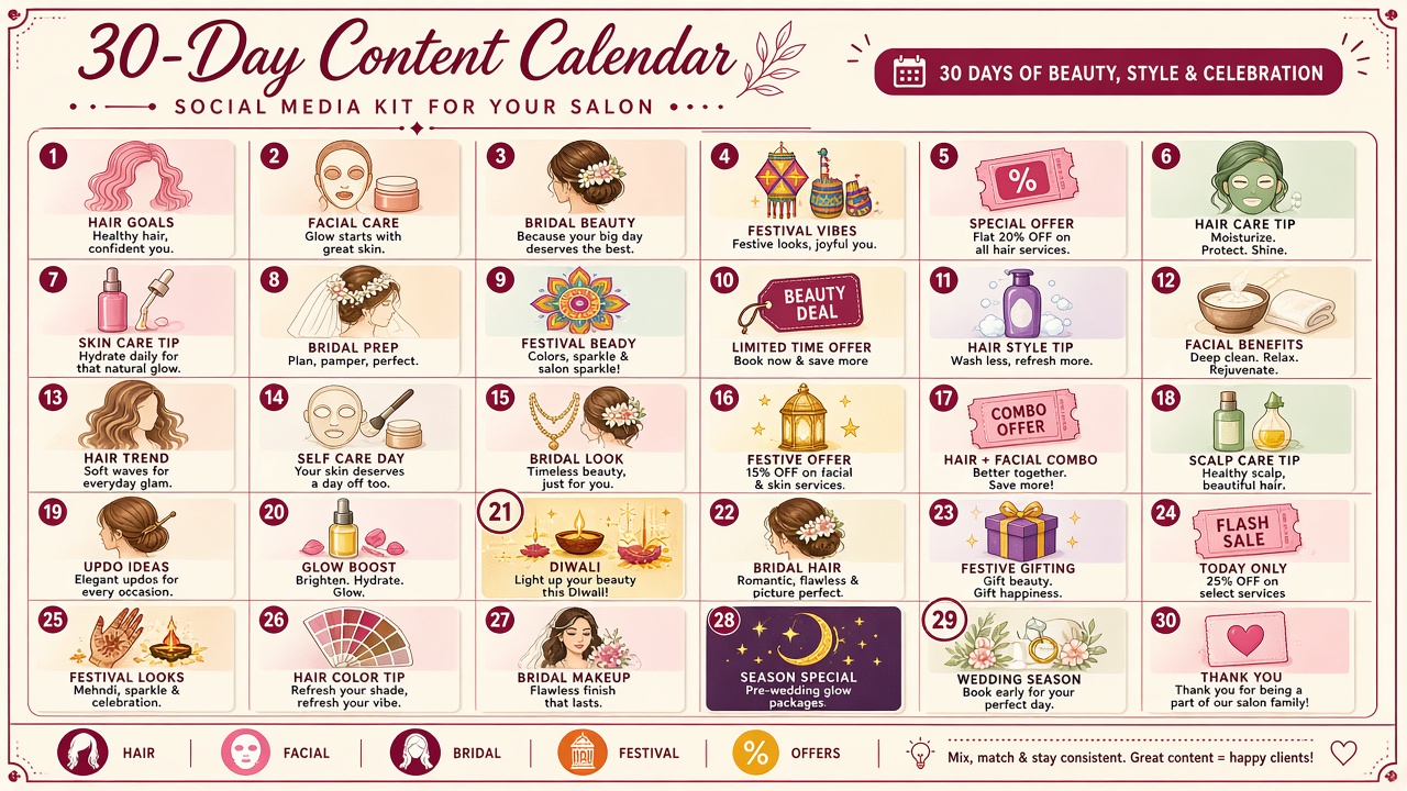 30-day content calendar preview