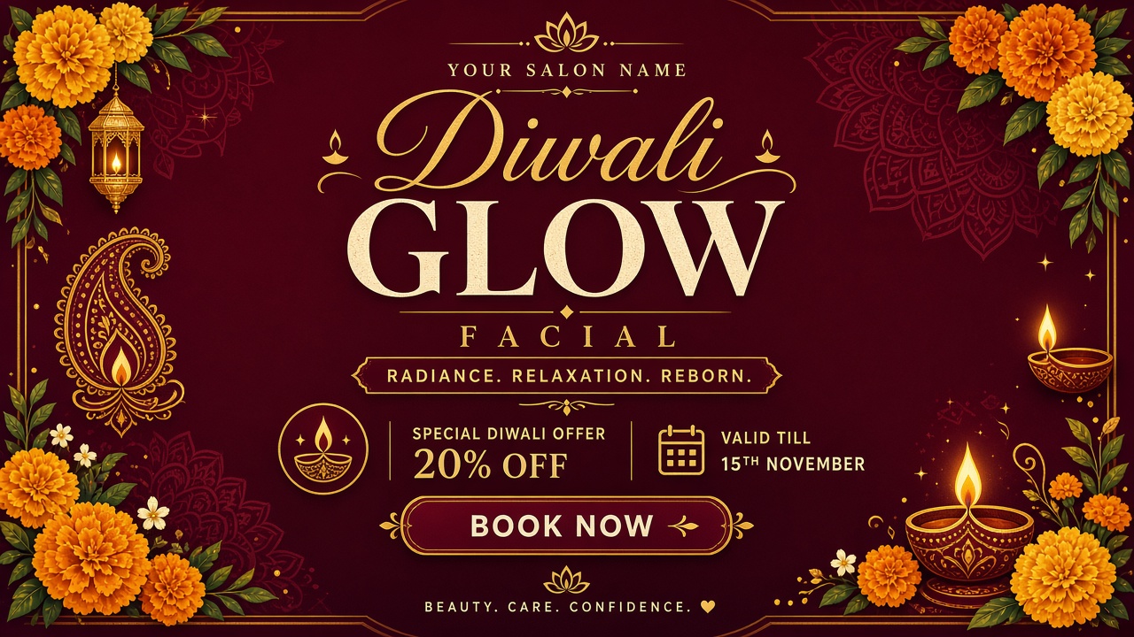 Sample Diwali offer Instagram post for salons
